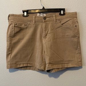 Khaki Stretch Denim Shorts Size 16